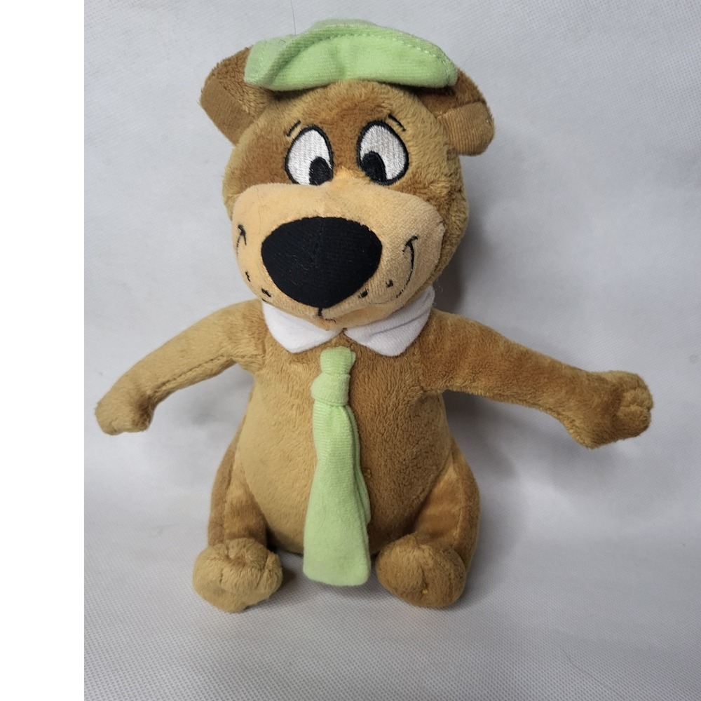 Yogi Bear Kids Plush Stuffed Animal Toy Brown Green Tie Small 8" vintage